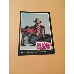 Vintage 1979 Village People Trading Card #13 Disco Era Vintage Music Collectible